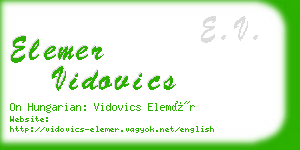 elemer vidovics business card